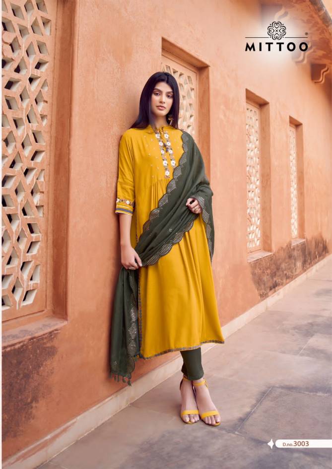 Pavitra By Mittoo Embroidery Kurti With Bottom Dupatta Wholesale Price In Surat
